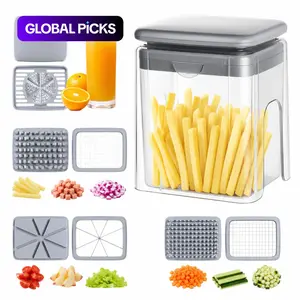 4-In-1 French Fries Chips Potato Slicer, Onion Dicer, Orange Juicer, Carrot Chopper, Kitchen Tool, Vegetable Chopper Cutter,kitchen Utensil #GLOBAL PICKS