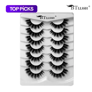 7 Pairs D Curl False Eyelashes, Natural Curling Eye Makeup Strip Lashes, Lengthening Eyelash for Lashes Extensions, Volumized False Eyelashes for Women and Girls Eye Makeup Enhancement, Suitable For All Eye Shapes, Diy False Eyelashes