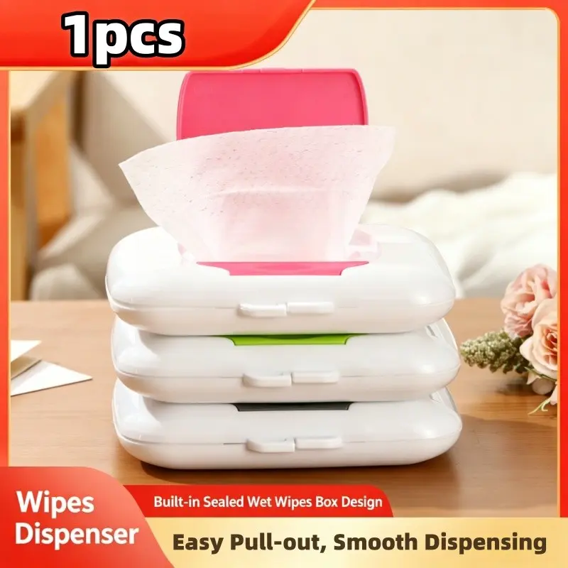 Portable Wet Wipe Dispenser Box with Sticky Pull Rope, Outdoor Travel Paper Towel Holder, Suitable for Strollers and Crib, Odorless and Smooth Storage Box