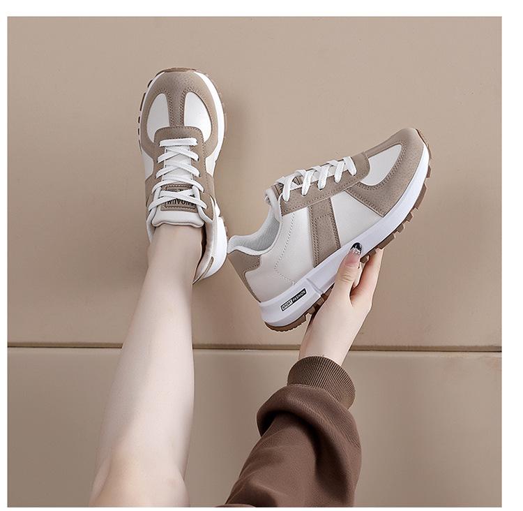 2026 Autumn New Women's Sports Shoes, Student Color-Block Hong Kong Style Round-Toe Dad Shoes, Casual German Training Shoes