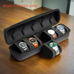5-Slot Soft Foam Watch Travel Storage Box - Portable Smart Watch Display Case for Men, Ideal for Christmas, Engagement, Anniversary, Auspicious Occasions, Beach Trips