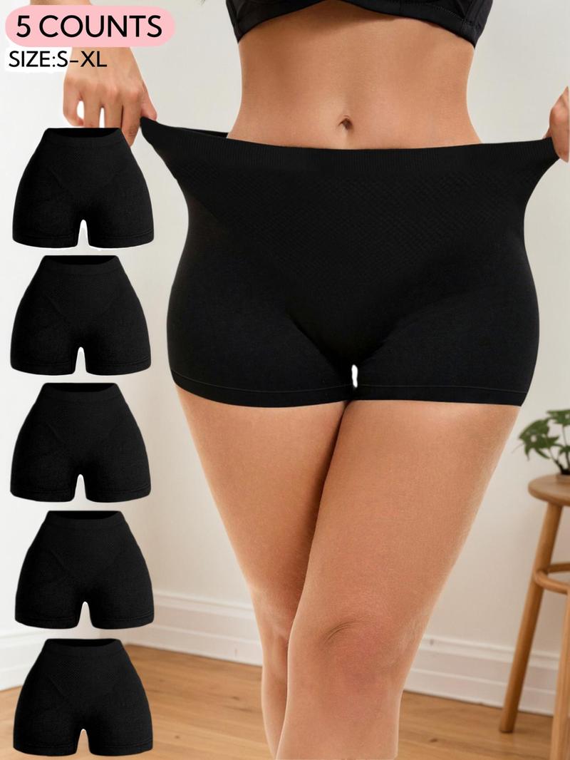 Women's Solid Color Seamless Bodyshorts, Soft Comfy Breathable Panty for Daily Wear, Breathable&Stretch Fabric,Basic Underwear for All Seasons,Women's Bottoms