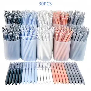 30-Pack Morandi Gel Pen Set, 0.5mm Retractable Click Pens with Smooth Writing, Ideal for School and Daily Use, Great Gift for Students and Teachers #GLOBAL PICKS