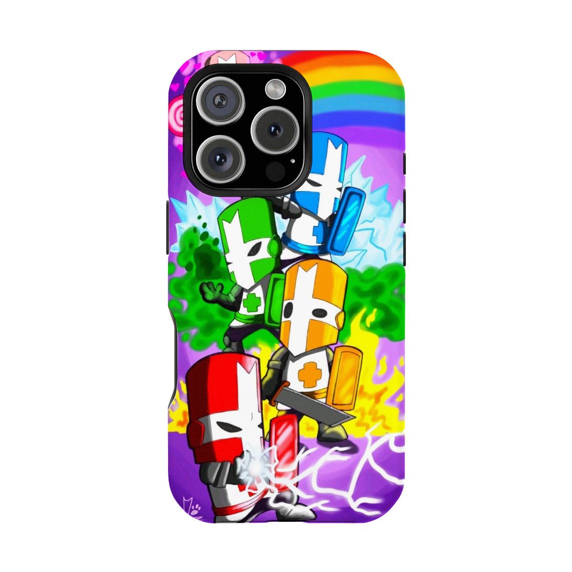 Castle Crasher Demon Slayer Double-layer durable phone Cases For iPhone 17 16 15 14 13 12 Promax Pro Plus, hard shell protection ,Unique design,best Gift