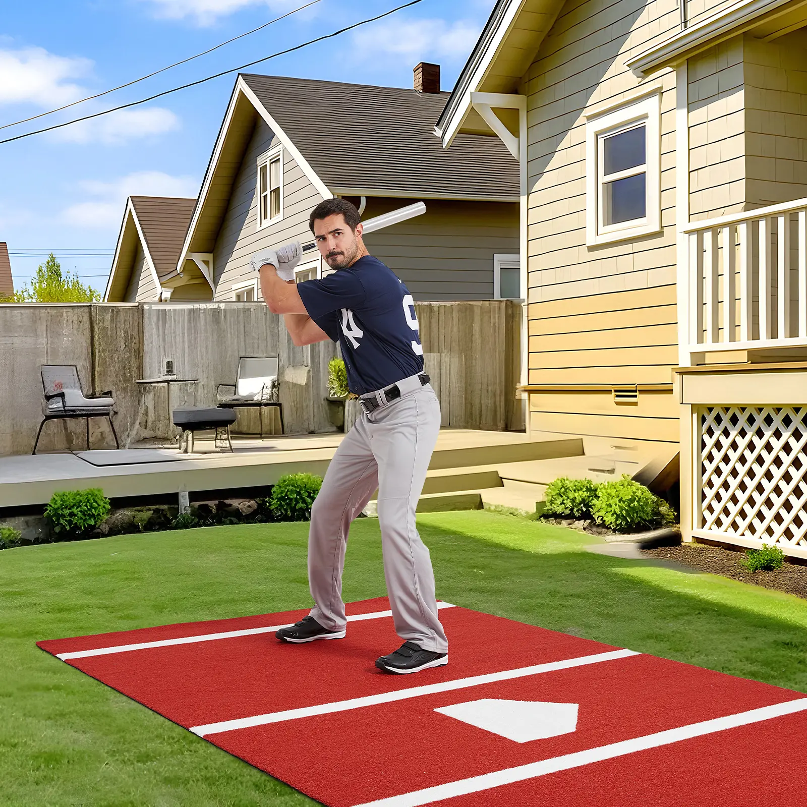 Professional Heavy Duty Baseball & Softball Hitting Mat, 11MM Thick Synthetic Turf with Anti-Slip EVA Base, Built-In Home Plate and Batter’s Box, Portable Training Pad for Indoor & Outdoor Practice, 12x6FT Size, Available in Green
