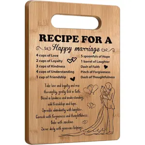 2026 Wedding Gift for Couple Happy Marriage Cutting Board Bridal Shower Engagement Gifts for Bride Groom Newlywed Mr and Mrs