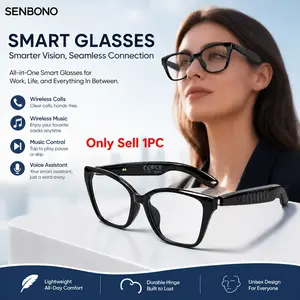 Senbono Smart Bluetooth Audio Glasses with Call & Music Playback, Stable BLE 5.4 Connection, Dual Magnetic Fast Charging, Ultra Light 28g Comfort Fit, Ideal for Driving, Cycling & Business Travel