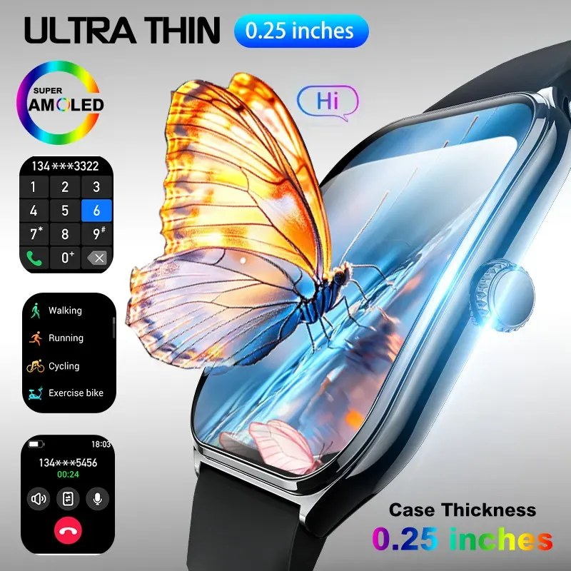 Latest Ultra-Thin Smartwatch, 4.98 Cm Screen, Phone Call Support, Multiple Sports Modes, Alloy Material, Unisex Fashionable Design