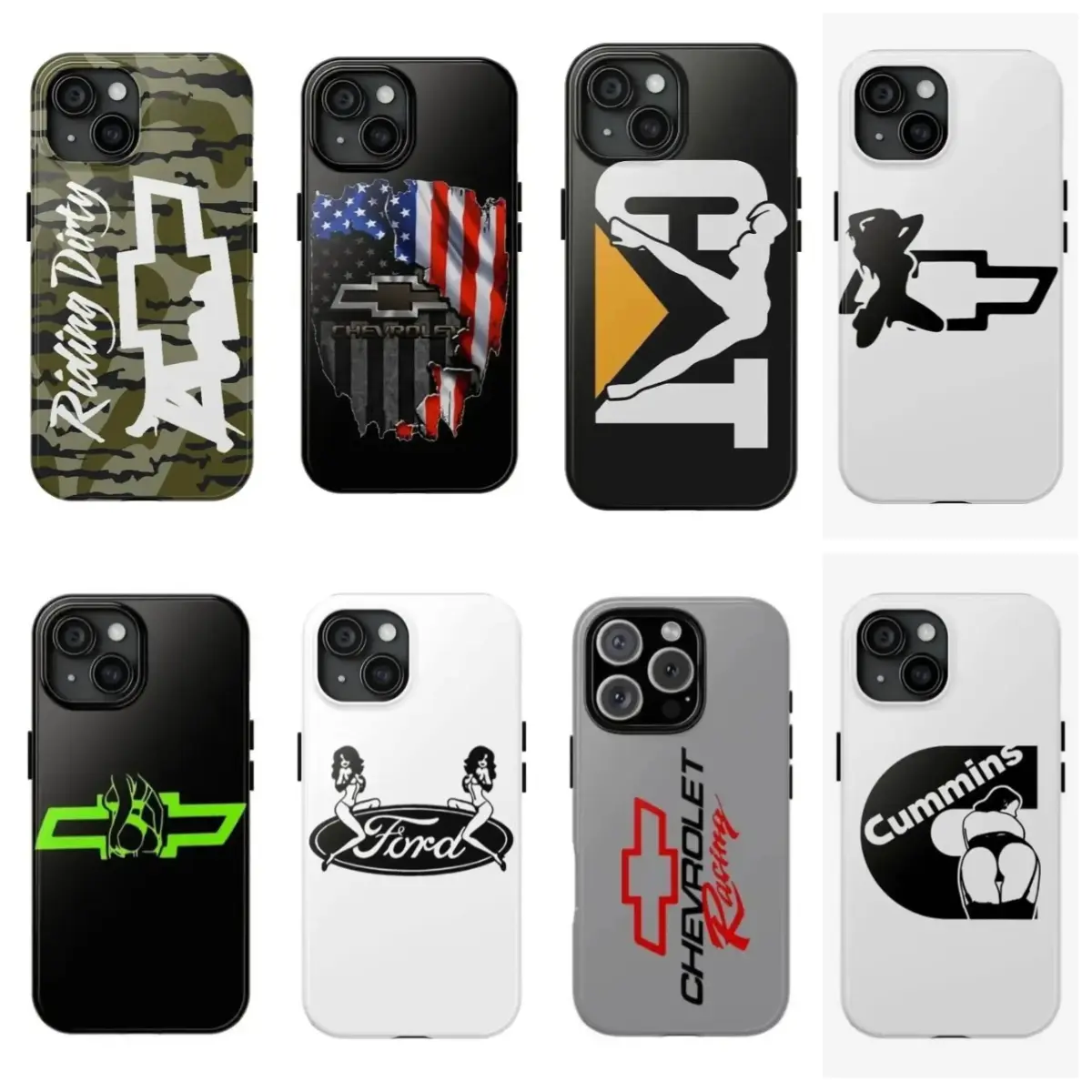 Camouflage Phone Cases for Chevy & Ford Enthusiasts - Mobile Phone Accessories for iPhone 12-17 Pro Max/Pro Plus, Samsung Galaxy S22-S26 Ultra/Plus - Ideal Gift for Friends (Holidays, Birthdays)
