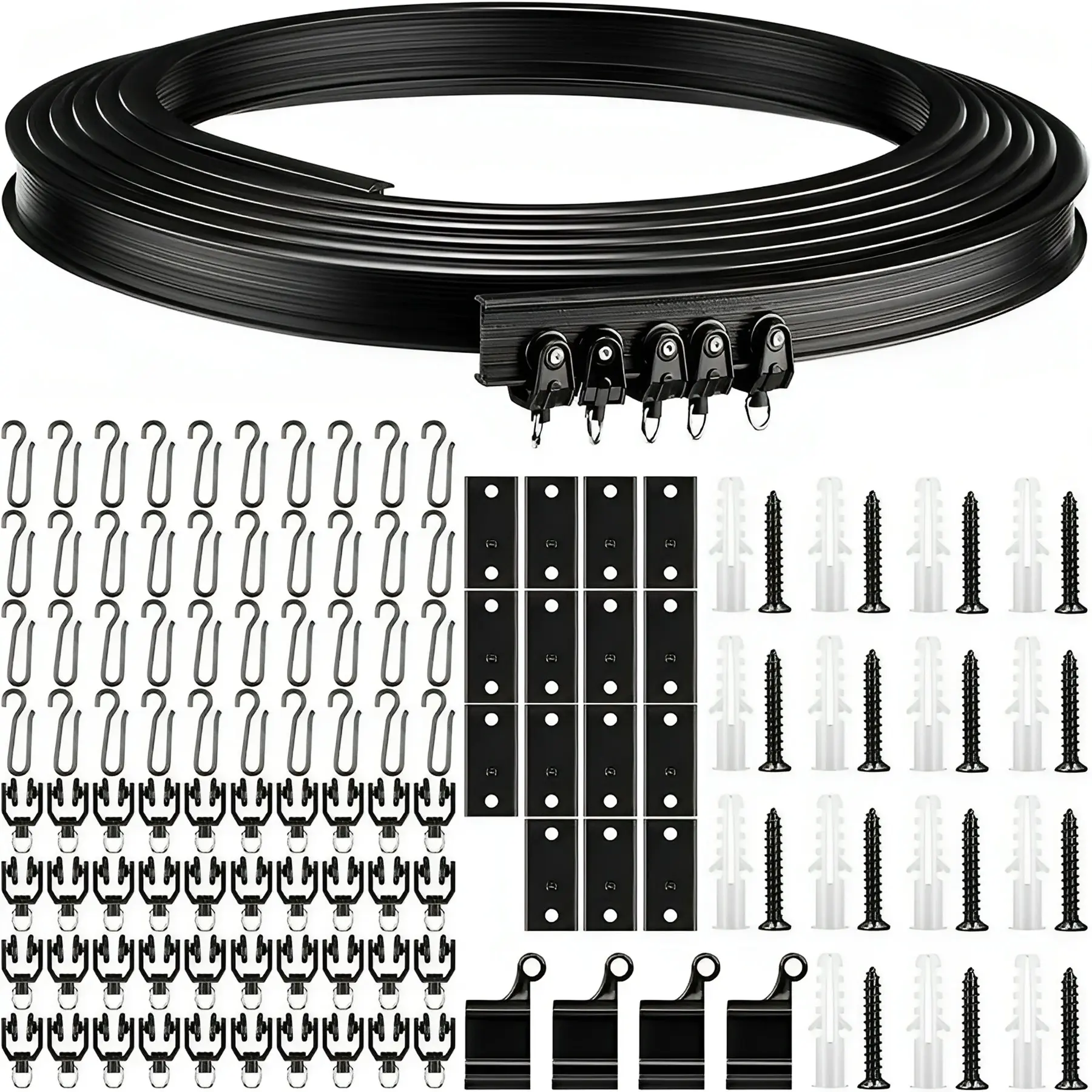 Flexible Ceiling Curtain Track, 5m Ceiling Bracket, Durable Design, Easy Installation, Perfect for Home Decor & Window Treatments