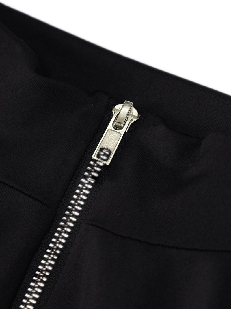 Women's Solid Zip Up Thumb Hole Design Bodysuit, Slim Fit Casual Basic Long Sleeve Stand Collar Bodycon Bodysuit for Fall & Winter, Women's Clothes for Daily Wear, Longsleeves Womenswear