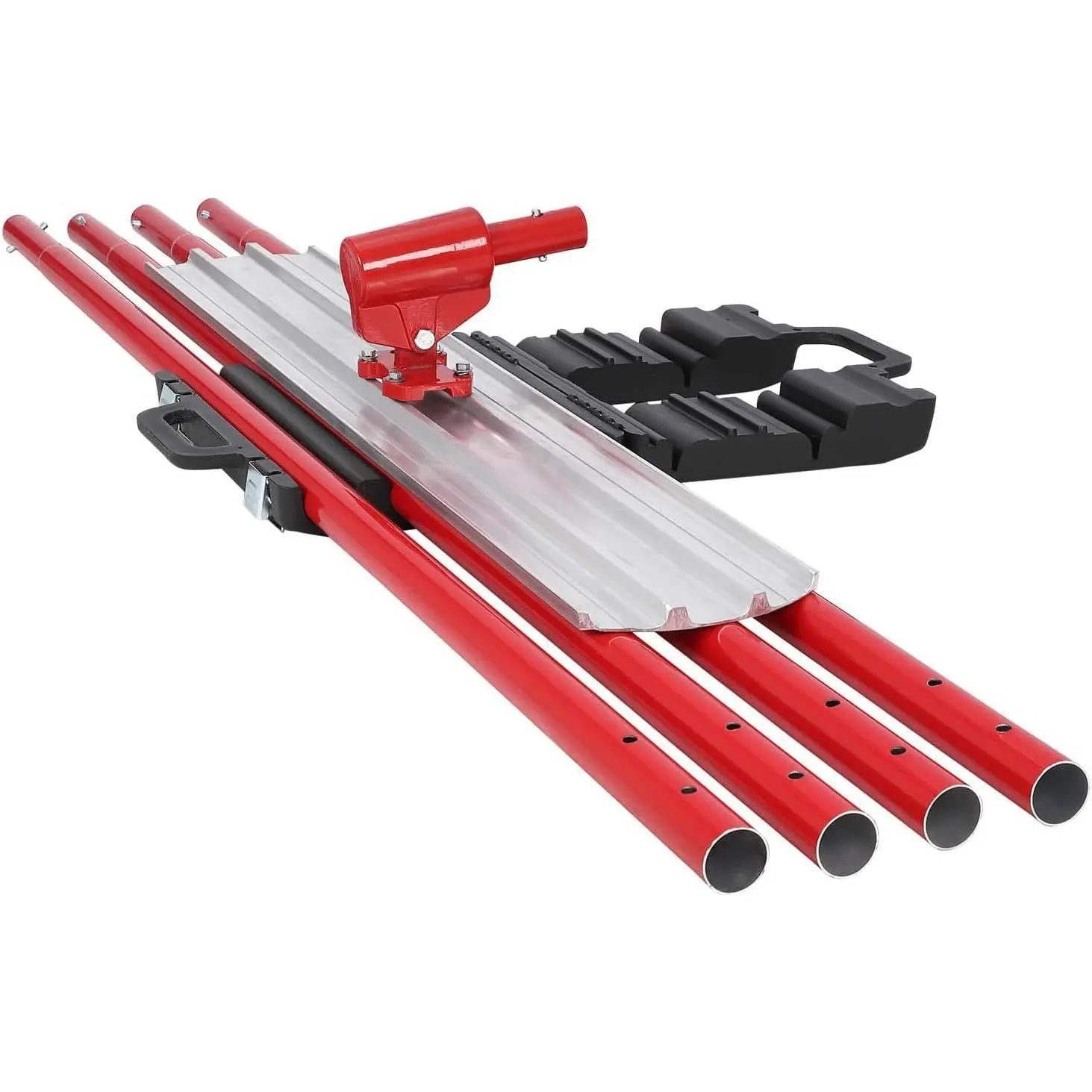 Garvee Bull Float Magnesium Concrete Float, Aluminum Magnesium Alloy Concrete Float48 x 8" Round End Tool, with Adjustable Bracket, Easy to Use with 4 Float Handle Bracket,