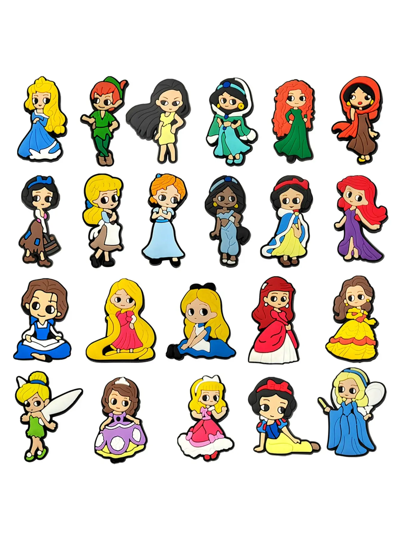 Cute Cartoon Shoe Accessories for Girls, Princess Series, Kids' Shoes Decorations, Wristbands, Sandals, Christmas Gifts, Fashionable Choice