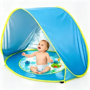 Pop Up Baby Beach Tent with Pool, UPF 50+ Sun Shelter & Instant Setup Shade Canopy, Portable Infant Travel Gear with Carry Bag for Beach & Backyard