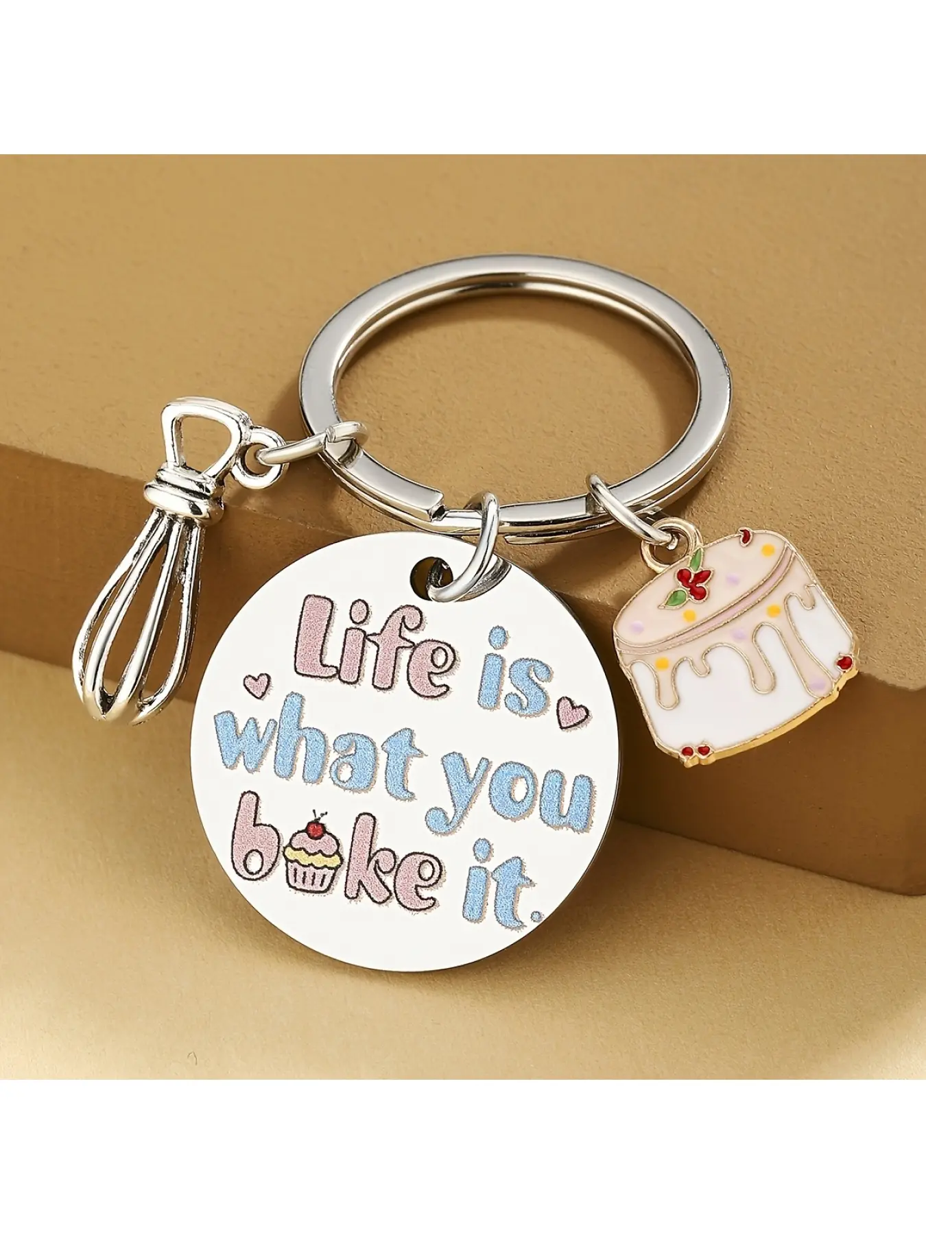 Baking Gifts for Baker Chef Cute Baker Gifts for Baking Lover Keychain Cupcake Keychain Cooking for Pie Culinary Students Cool Baking Thanksgiving Kitchen Presents Stainless Steel Keychain Cute Keychains