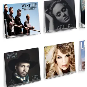 6 Pack Vinyl Record Shelf Wall Mount 12 inch Record Holder for Storage & Display Clear Floating Shelf for Kids Bookshelf Magazine Rack Picture Ledge