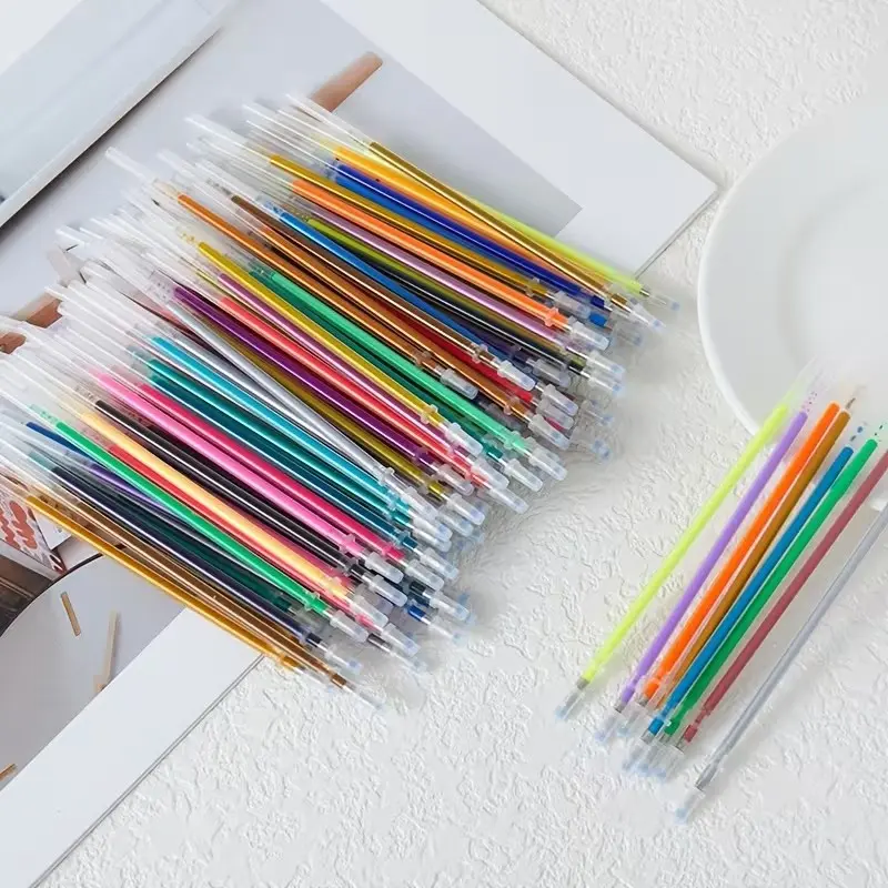 12 24 36 48 Colors Gel Pen Refill Set, Colorful Ink Cartridges for Office, Art, Handwork, Universal Gel Ink Refills, Back-To-School Supplies