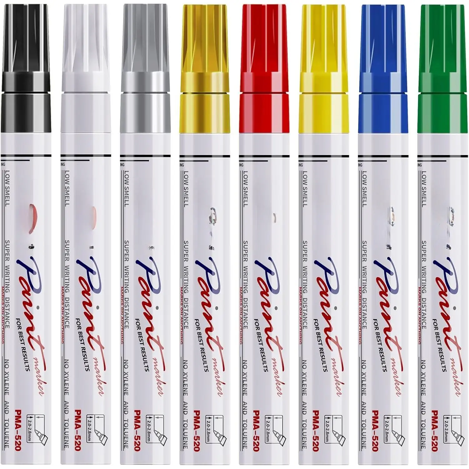 8 Colors  Pens, Oil Based Permanent  Markers Medium Tip | , Quick Dry, Fade Resistant,  Colors Marker Pen for Metal, , Rock, Rubber, Plastic, Glass, Canvas