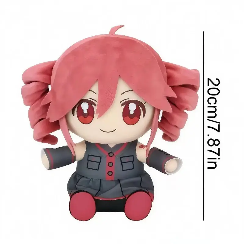 Kasane Teto Anime Plush Doll, Sitting UTAU Character Stuffed Toy, Soft Cotton Plushie, Home Desk Decor Collectible Gift for Anime Fans