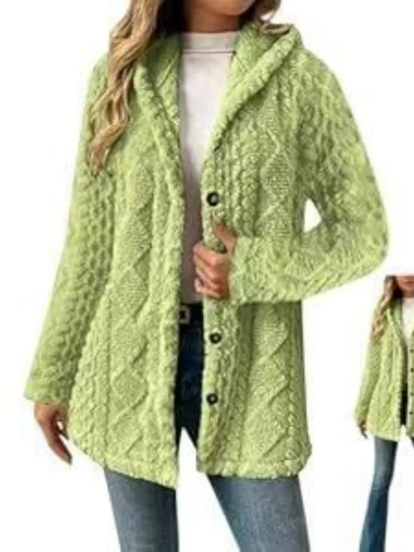 Women's Long Sleeve Hooded Fleece Jacket, Casual Warm Outerwear for Fall & Winter, Comfortable Cozy Pullover, Multiple Colors Available