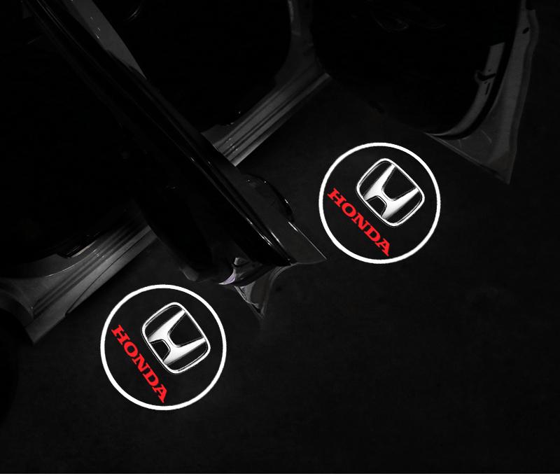 2Pcs HD Led Car Door Welcome Light Laser Projector Courtesy Lamp for Honda Civic 10th 11th Gen Hrv Jazz City Fit Accord 7 Crv