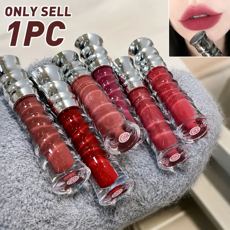 Low-saturation Dusty Rose Velvet Matte Lip Glaze, Natural Daily Lipstick, Whitening Effect, Budget-friendly & Authentic for Students