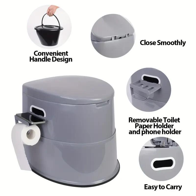 Tall and Spacious Extra Large Portable Travel Toilet - Hygienic Camping Toilet with Lid for Car, Hiking, Beach, and Outdoor Adventures