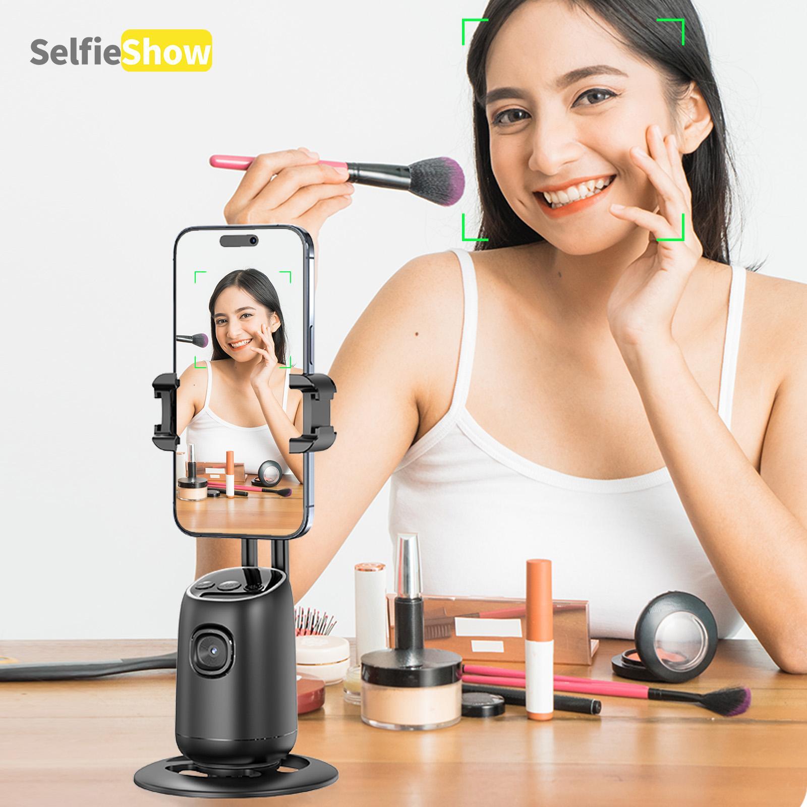 SelfieShow AI Intelligent 360° Tracking Gimbal, Tripod Stabilizer, 1 Count USB Rechargeable Selfie Stick with Mount, Selfie Accessories for Phone, Camera, Vlog, Live Streaming