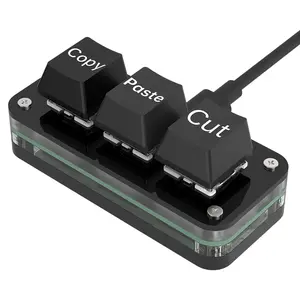 RGB 3 Keys Macro Programming Mini Keyboard for Photoshop Gaming Hotswap Programming Keypad Copy Paste Mini Button Macropad