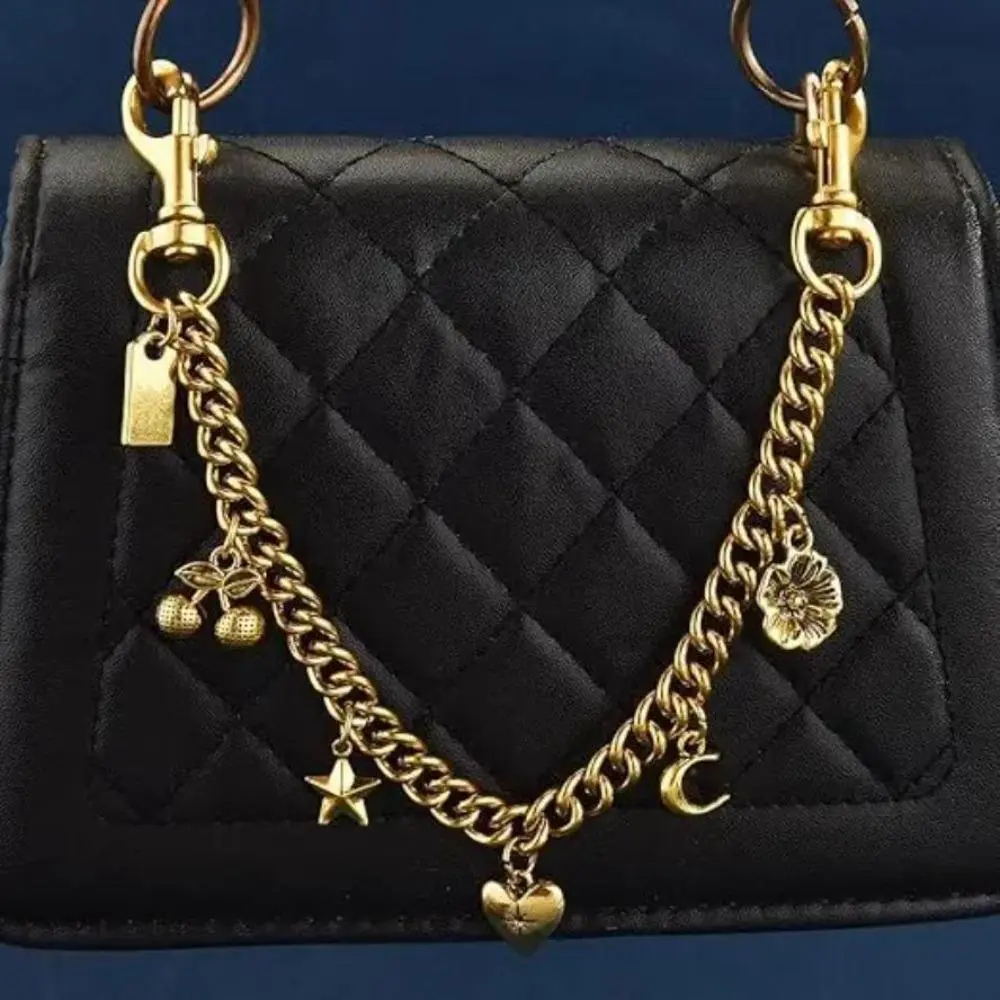 Fashion Chain Link Bag Charm & 28cm Extender, Keychain Bag Pendant for Handbags, Totes & Backpacks - Purse Accessories Charm, Tote Bags