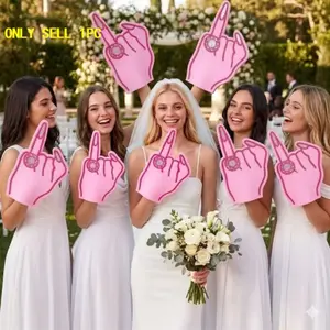 1pc/2pcs XL Bachelorette Party Foam Ring Finger Prop - Party Photo Prop, Engaged Celebration Accessory, Bride to Be & Bridesmaid Favors, Bridal Shower & Engagement Party Supplies, No Feather, Non-electrified