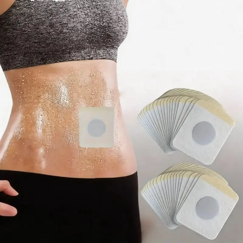 100pcs Navel Patch Abdomen Belly Shaping Sticker Breathable Non-Woven Fabric Unisex Home Travel Workout Fitness Essential Easy Use