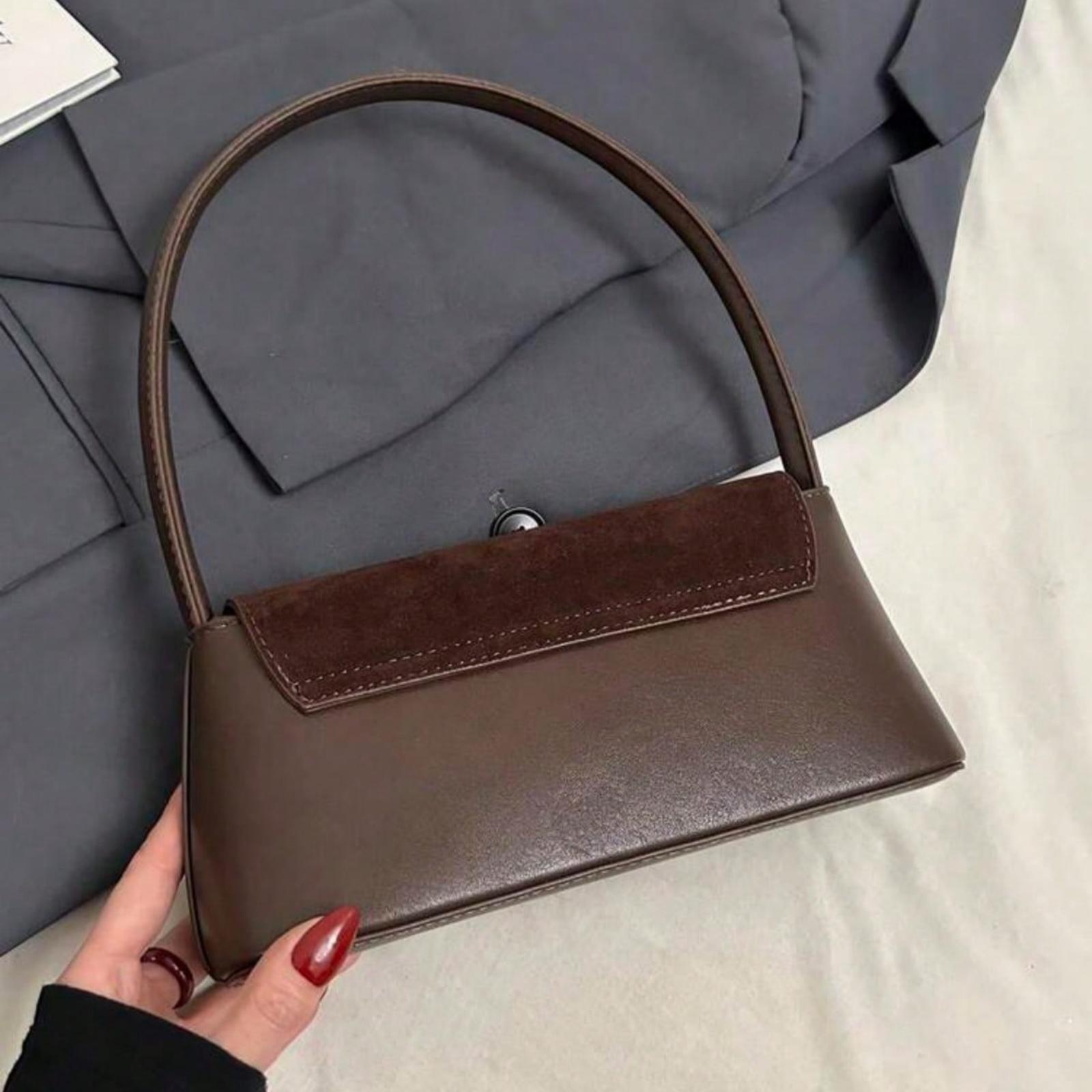 Retro Niche Baguette Bag New Style Fashion French Armpit Shoulder Work Bag Large Capacity Commuter Handbag for Women Travel Shopping Commuting