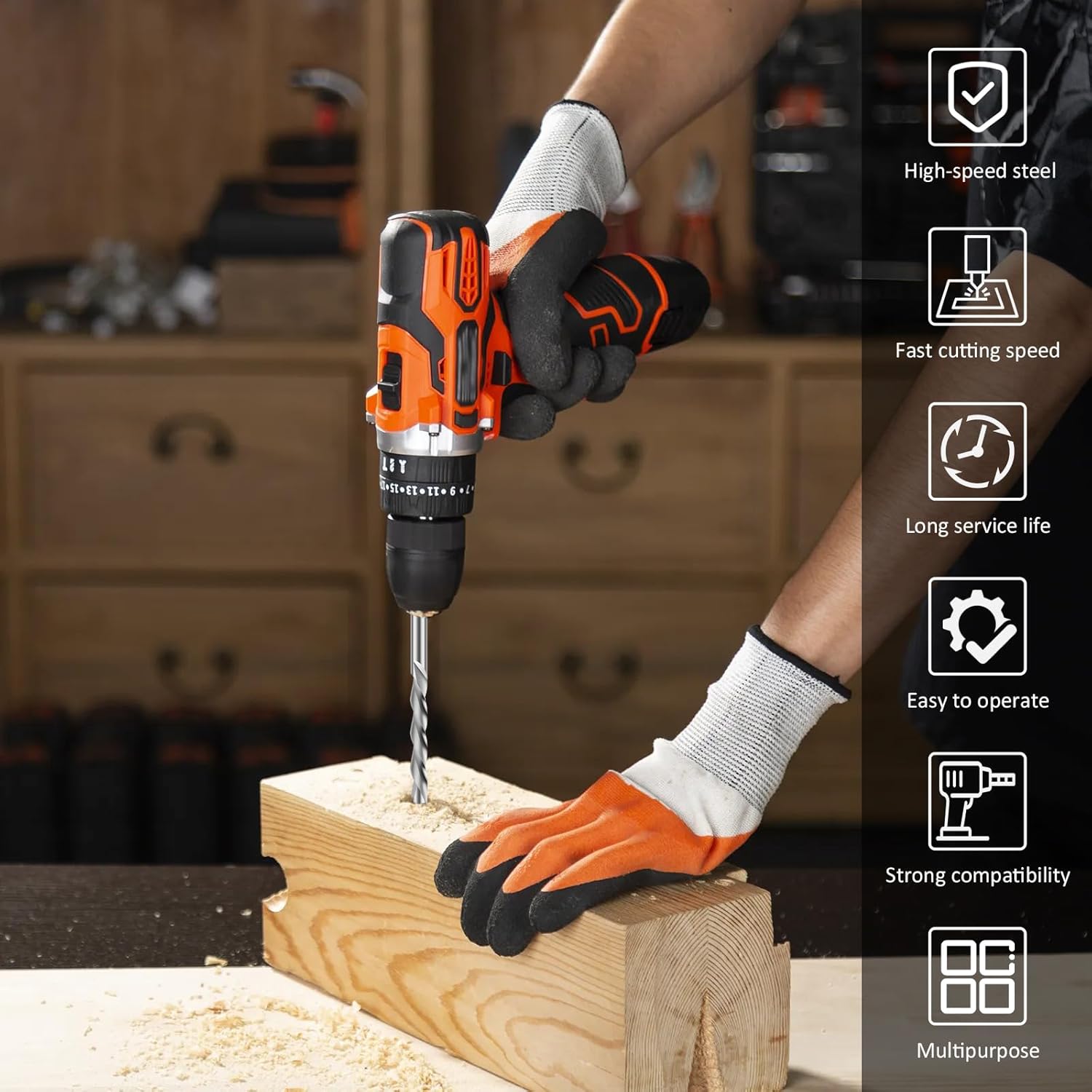 50Pcs Drywall Router Bit 1/8 Inch Spiral Saw Tip Cutting Bits M2 High Speed Steel Precision Drywall Guide Point Cutting Bits for Wood and Plastic