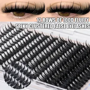 12 Rows 216 Pieces D Curl False Eyelashes, Reusable Natural Dense Lashes for Beginners, Suitable for All Occasions, Fake Eyelashes
