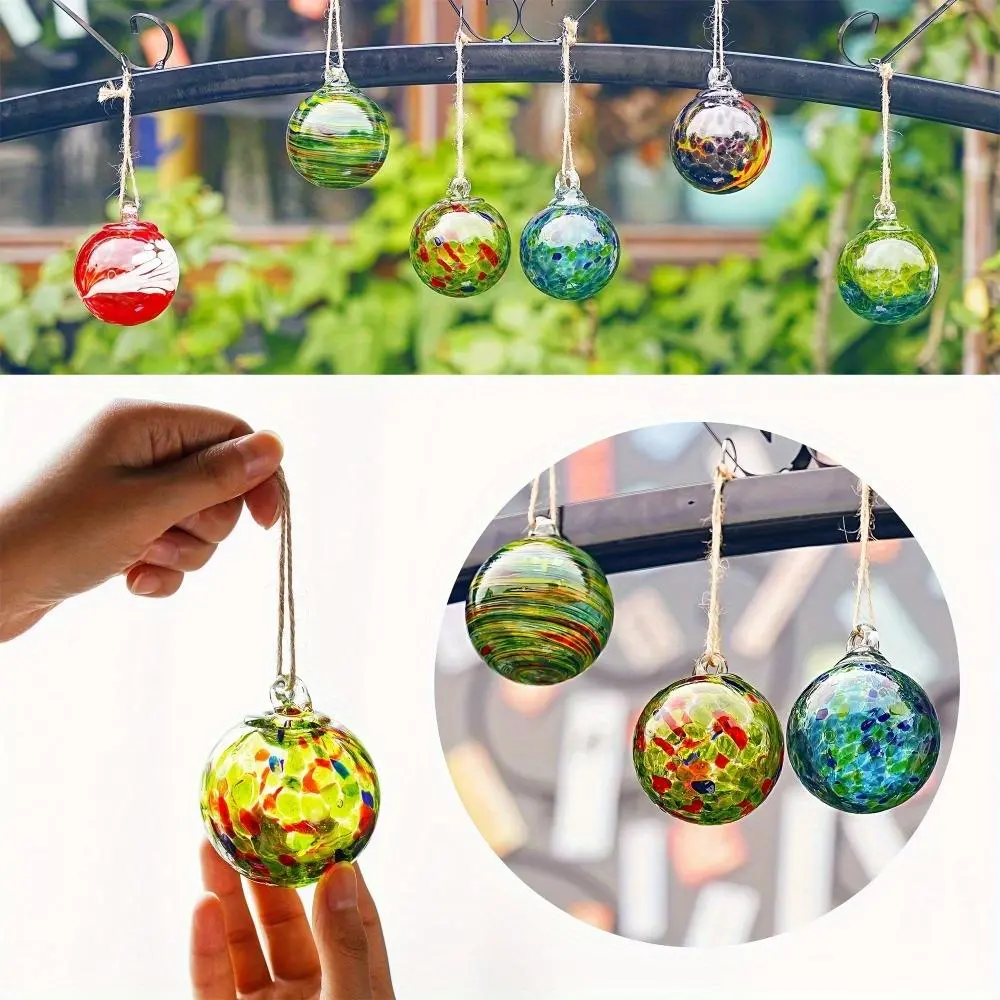 Set includes 6 hand-blown Christmas decorative balls, hanging balls, witch's gaze. Suitable for home windows, garden patios, Christmas trees - as gifts for Valentine's Day, Easter, for mothers, wives, women, friends.