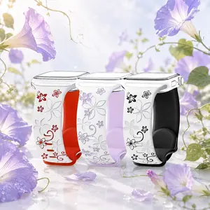 3-Pack Dual-Color Morning Glory Engraved Silicone Watch Bands for Apple Watch Series 1–11 /Ultra/SE— Unisex, Stylish & Exquisite Wristbands with Unique Patterns — Soft & Comfortable — Compatible with iWatch 49mm–38mm