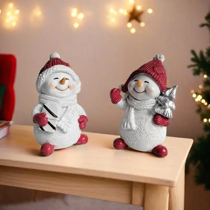 2pcs Christmas Snowman Decorations, Cute Design, Home & Car Decorative Ornament, Festive Holiday Decoration, Model Xinghao 0909