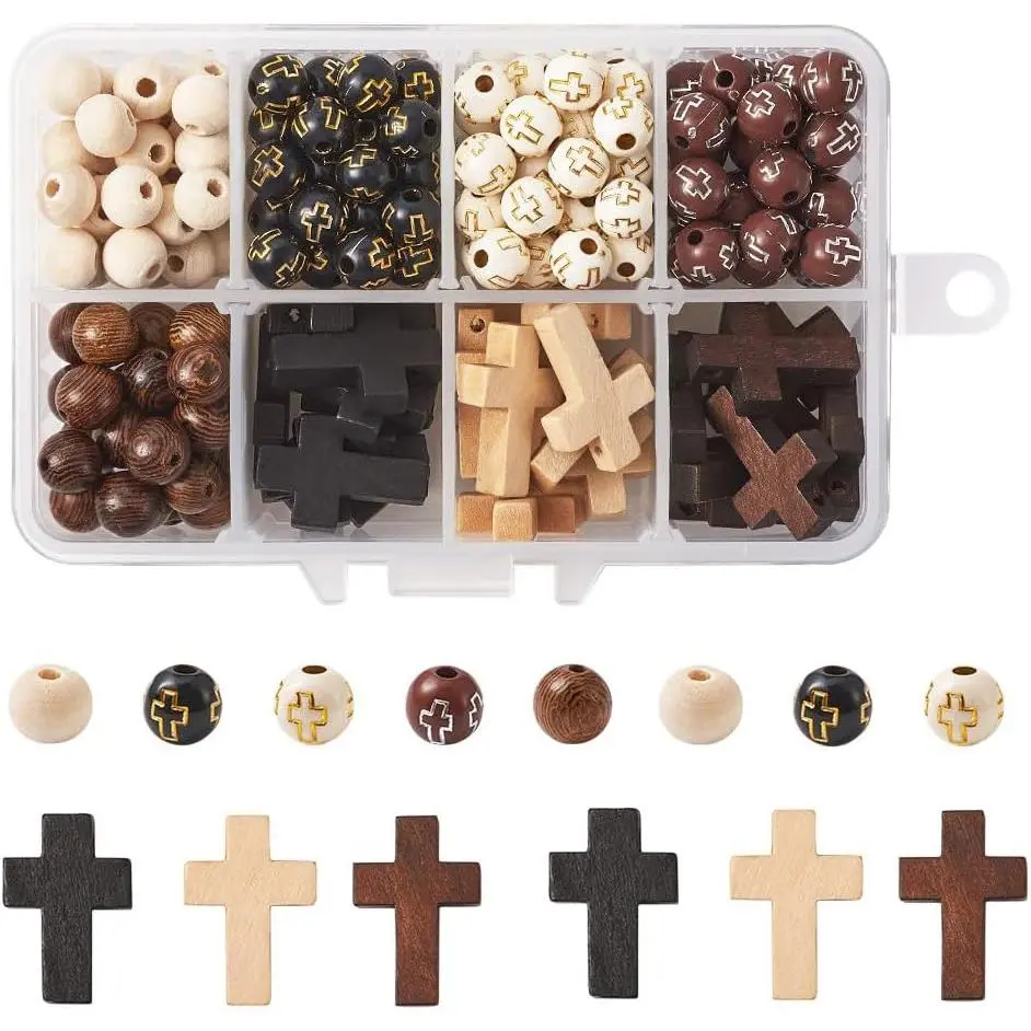 Rosary Making Kit  Rosary Beads 8mm Easter Round    Spacers  Pendant Beads for DIY  Making About 211 count/box