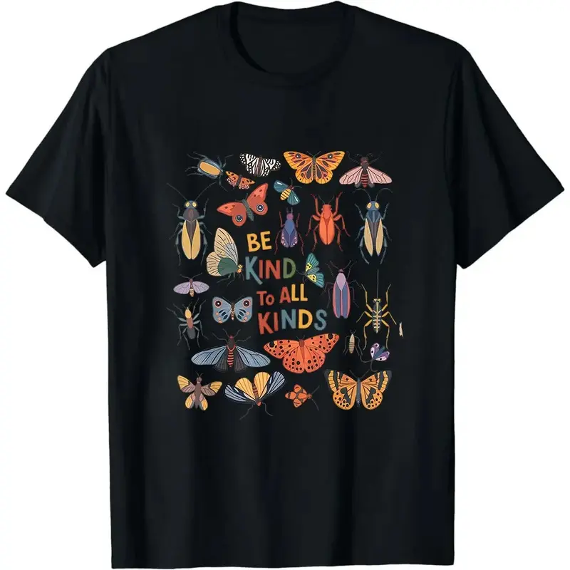 Be Kind to All Kinds Shirt, Insect Bug Butterfly, Nature Lover Top, Eco Friendly Wildlife Kindness Shirt, Granola Girls Tee