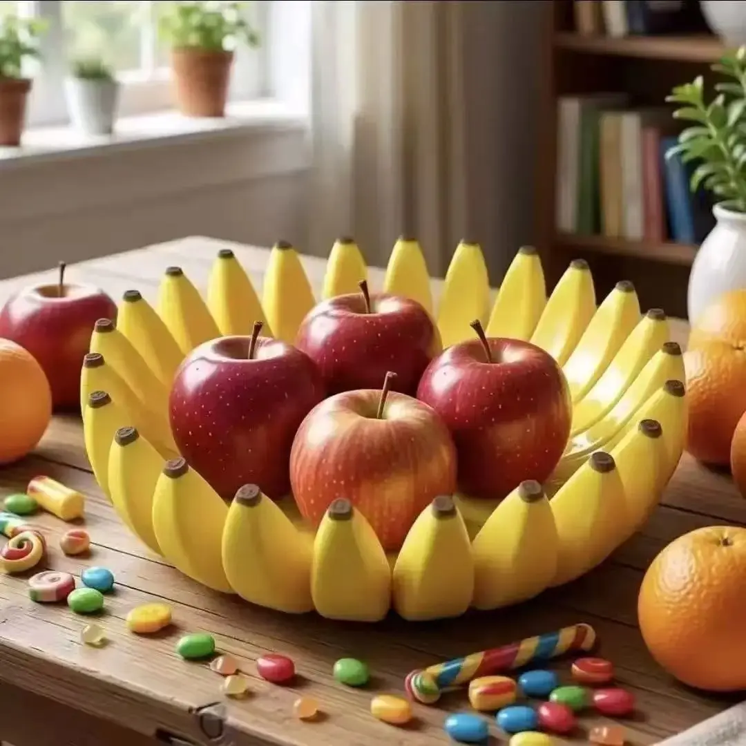 Creative Banana Bowl Fruit Candy Tray, Unique Design for Serving Fruits and Candies, Perfect for Parties and Gatherings, Plastic Fruit Bowl