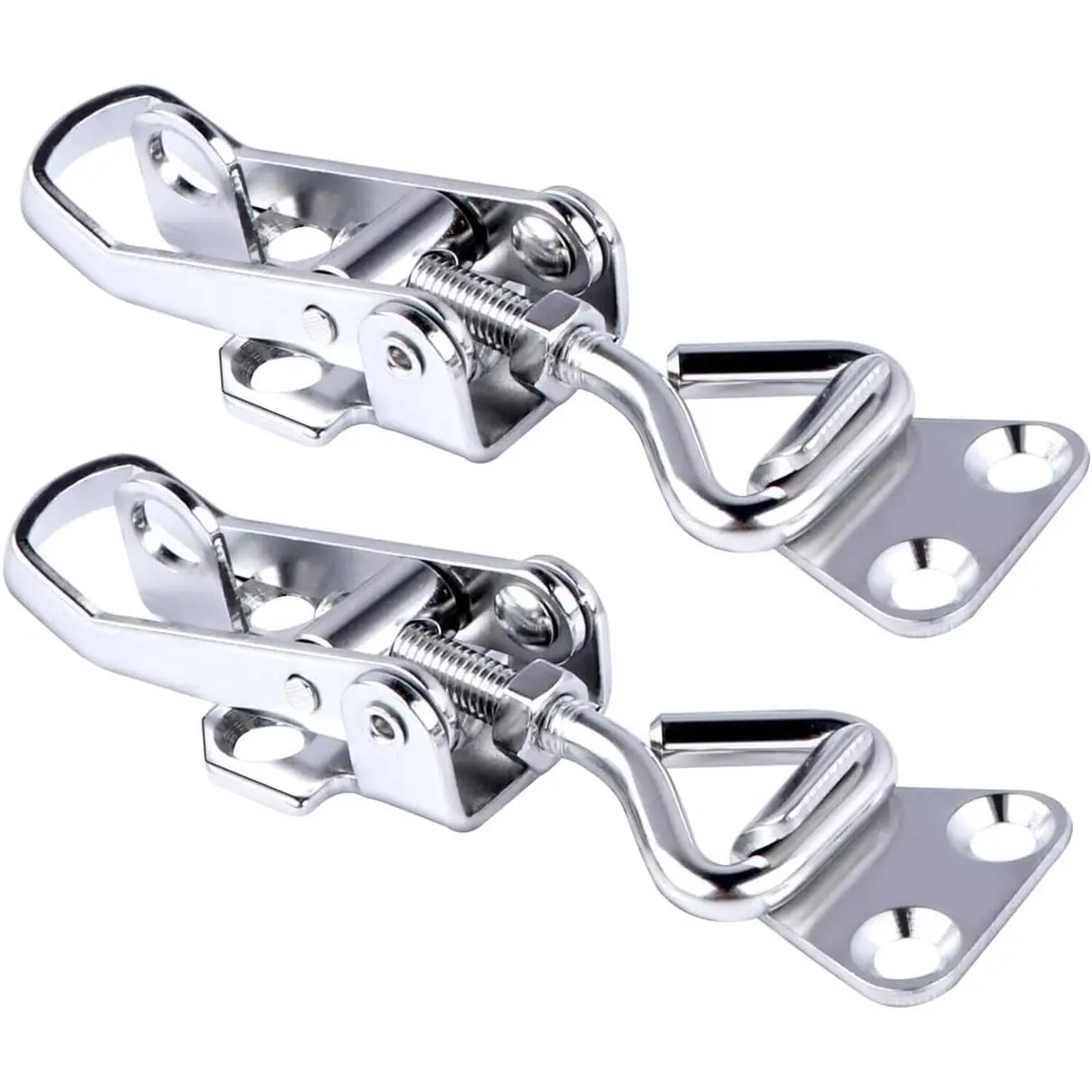2Pcs 316 Stainless Steel Toggle Latch Clamp Lever Handle Locking Hasp Catch for Marine Cabinet Boxes Holds up to 330 lbsGift
