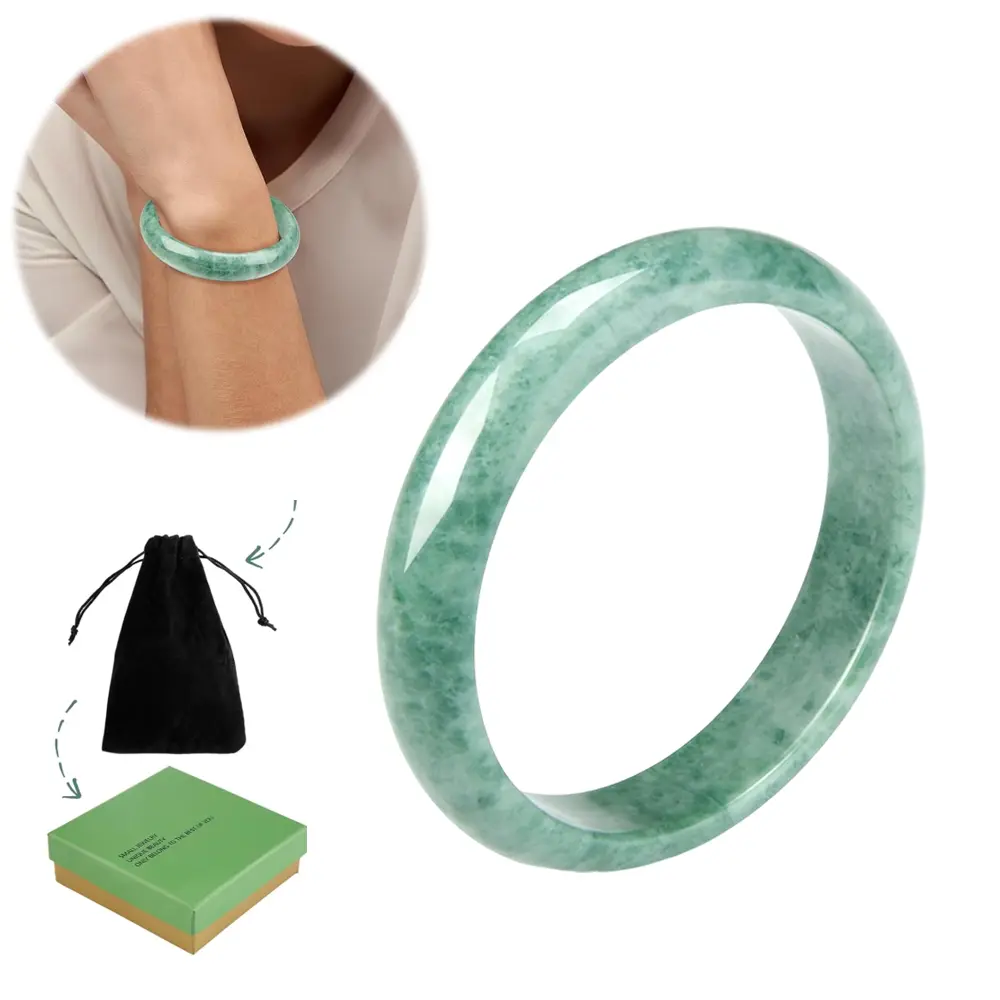 Unique Natural Jade Bangle Bracelet for Women, Smooth Polished Good Luck Charm, Birthday Gift with Protective Packaging, Jade Bracelets, Glossy, Exquisite Bracelet, High Quality Bracelet