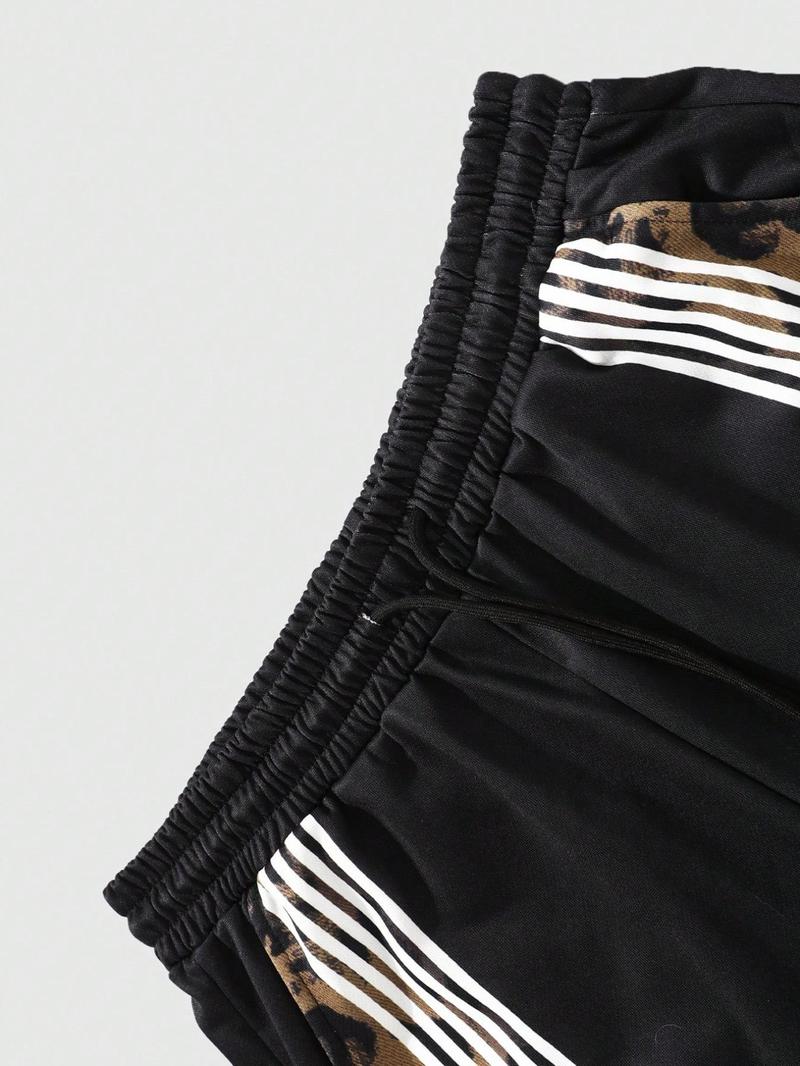 Men's  Letter Print Side Stripe Sweatpants, Athleisure Pants, Casual Street Comfy Pants for Spring & Fall, Men's Trousers for Daily Wear