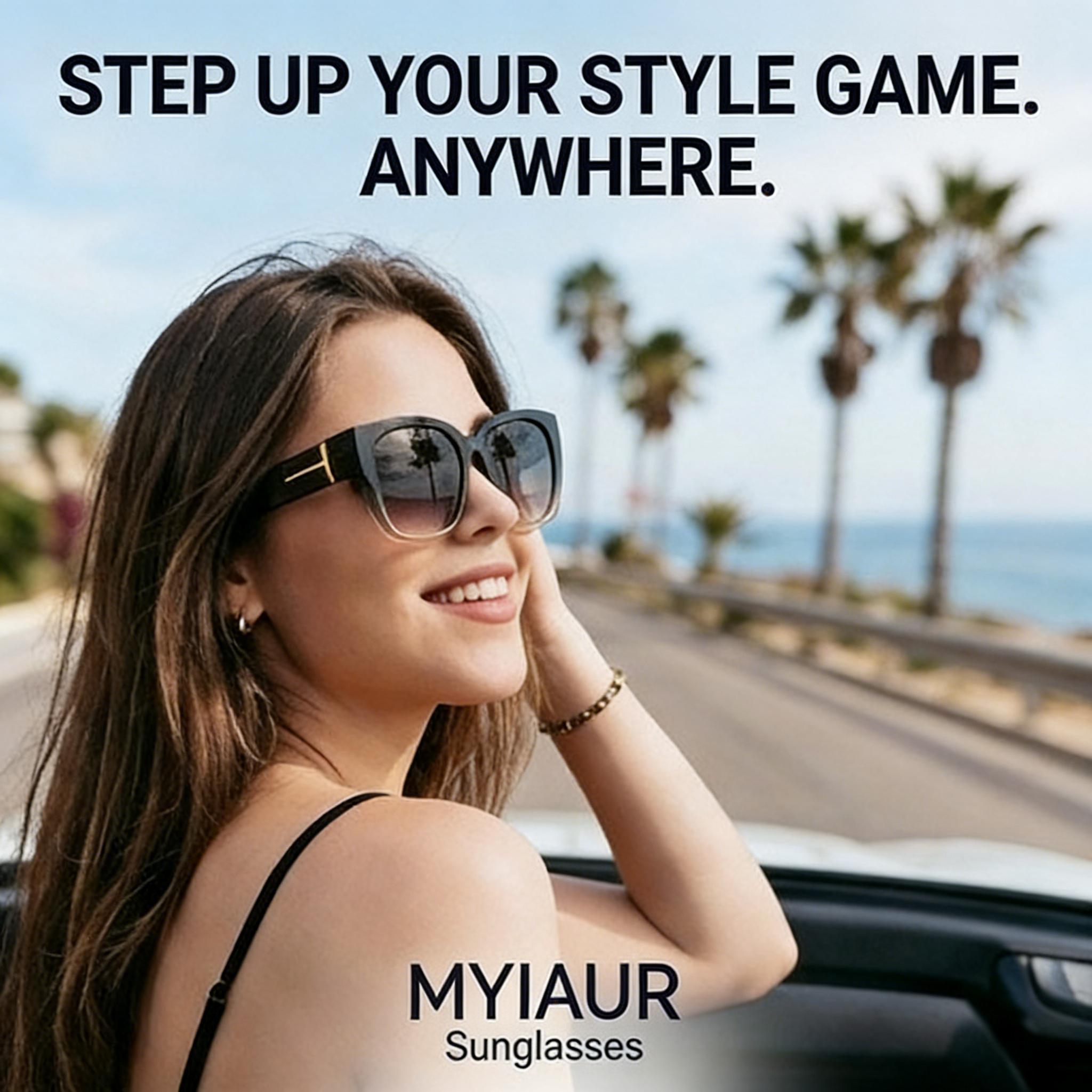 Women's Oversized Square Fit Over Polarized Sunglasses, 2026 New Trendy Fashion Style, UV400 Protection Driving Glasses