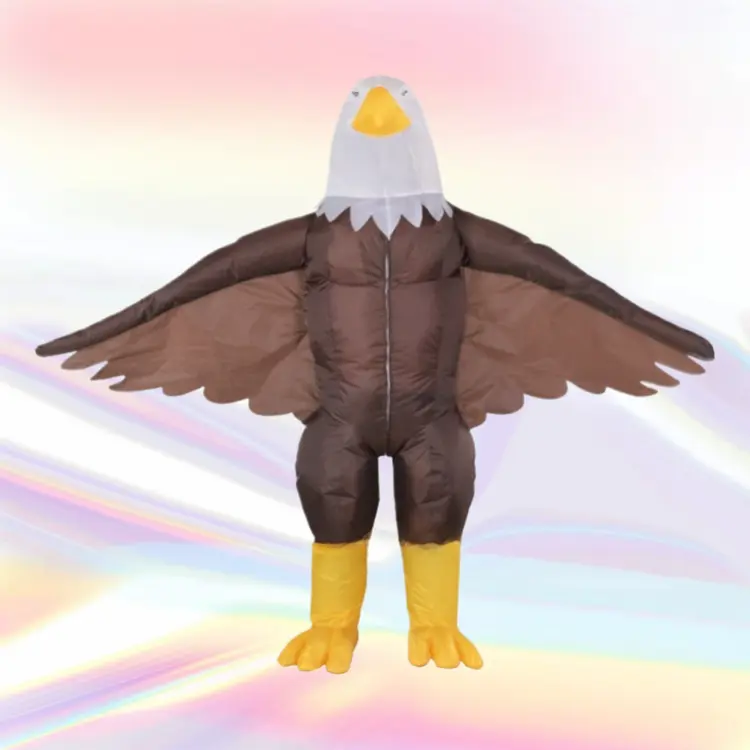 Adult Inflatable Eagle Costume, Full-Body Nylon Mascot Suit with Realistic Wings and Built-in Fan for Halloween Party Outfits, Adult Eagle, Eagle Silhouette