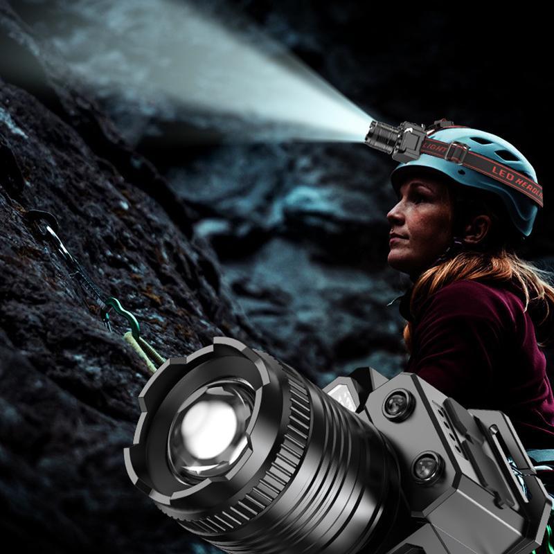 LED Headlamp, USB-Rechargeable Waterproof Headlamp for Exploration, Adjustable High-Performance Outdoor Camping High Powered Flashlight #   GLOBAL PICKS
