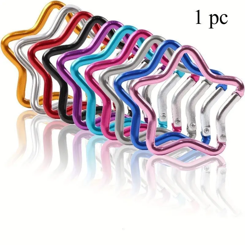 Five-pointed star color carabiner quality buckle jewelry accessories aluminum alloy star buckle.