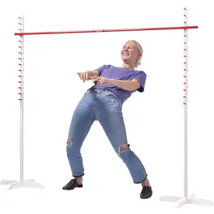 Get Low Limbo Premium Wooden Limbo Game, Sets up in Seconds - Fun for Kids & Adults, White, Red