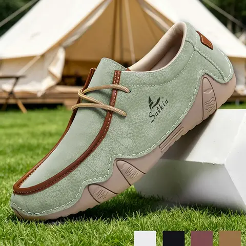 Men's Fashionable PU Leather Footwear Flat Loafers, Casual Comfortable Non-slip Driving Loafers for Outdoor, Lightweight Breathable Shoes for Daily Wear, Summer Casual Shoes